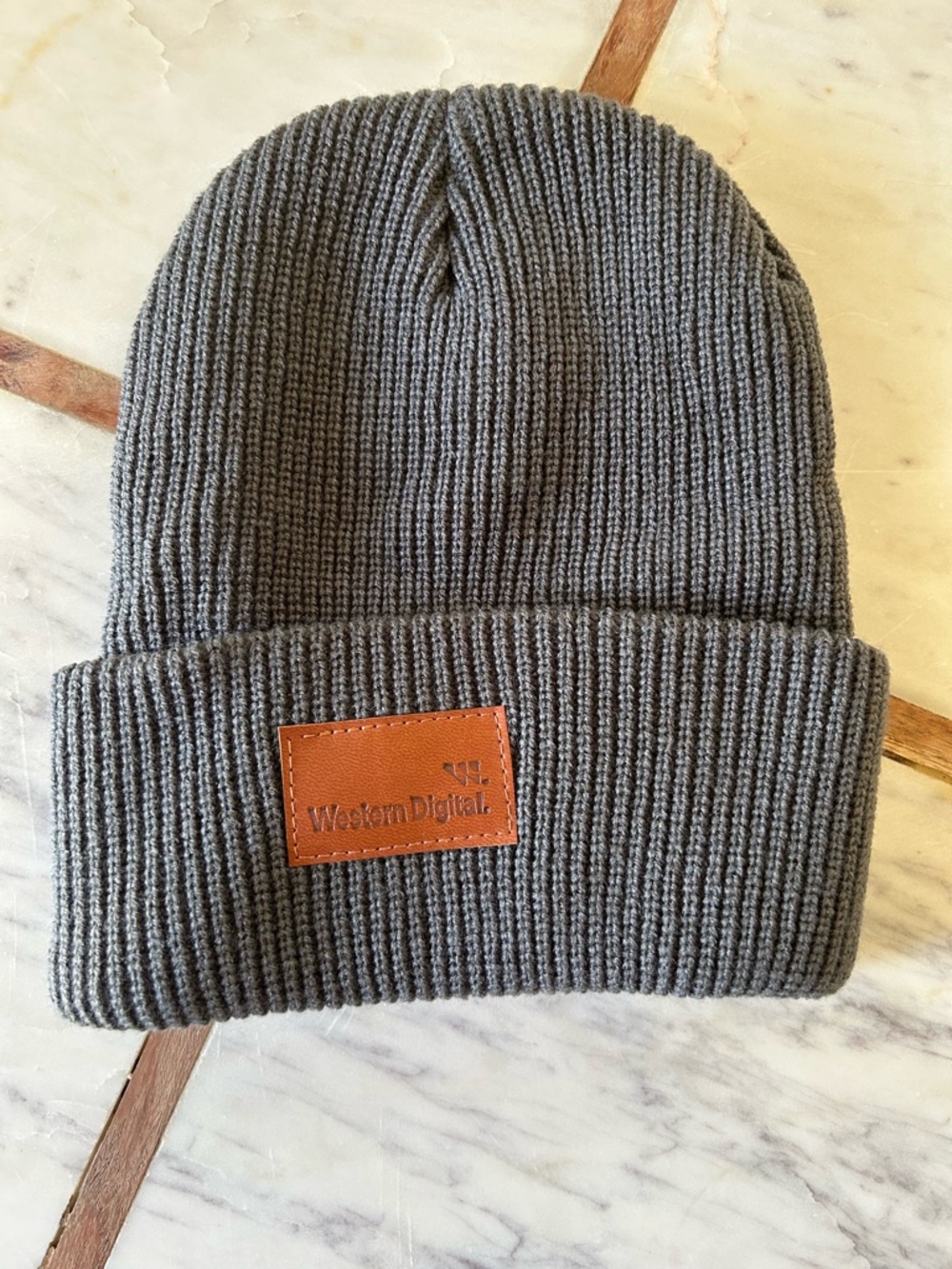 Western Digital Men's Gray Knit Beanie Hat